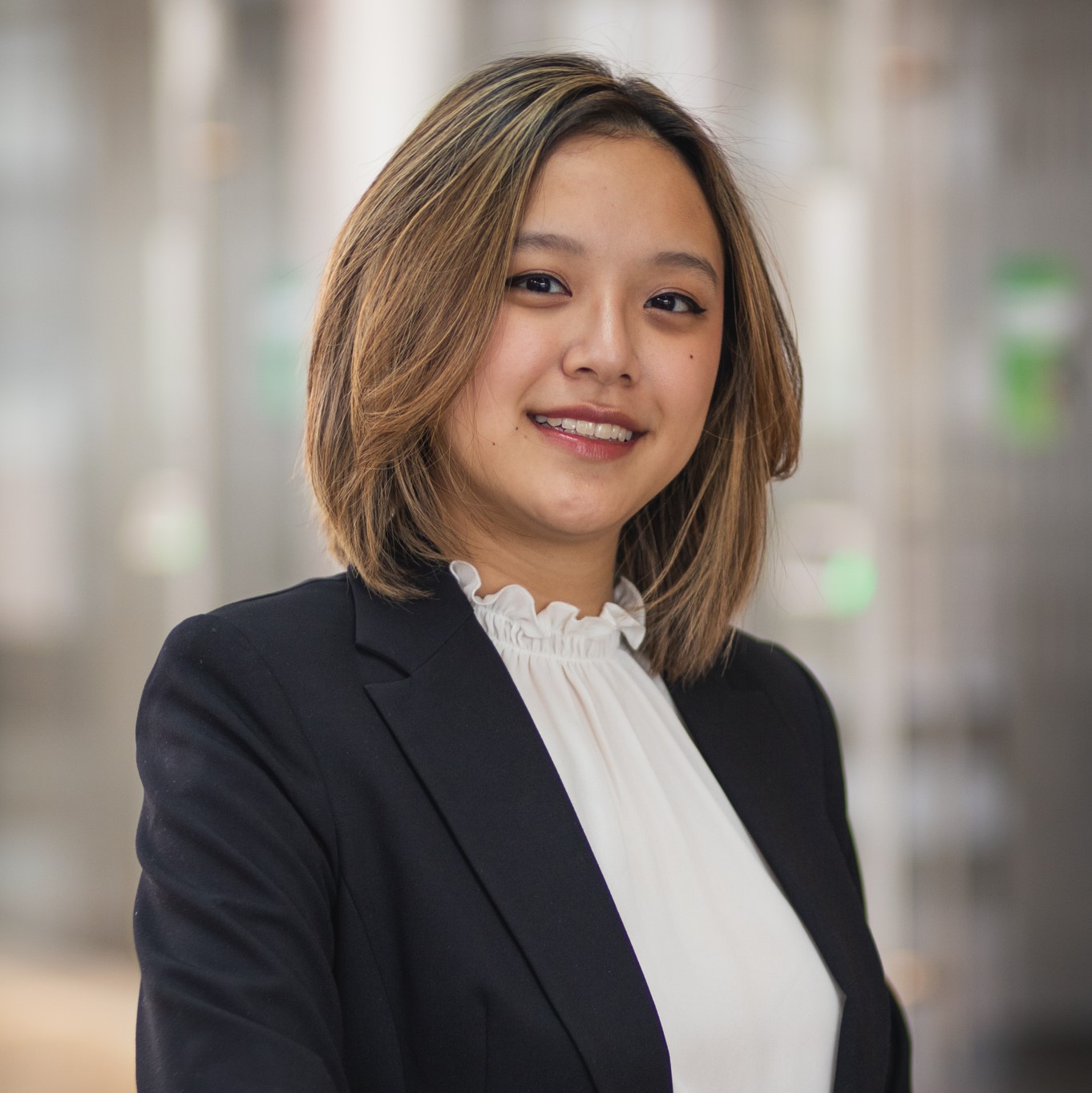Asian female smiling